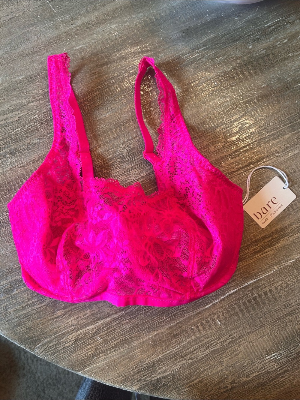 Bare Necessities Hot Pink Lace Bralette